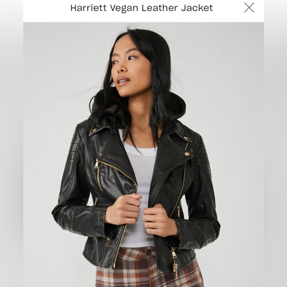 We The Free by Free People, Harriett Vegan Leather Jacket in size XS. Worn 1x!